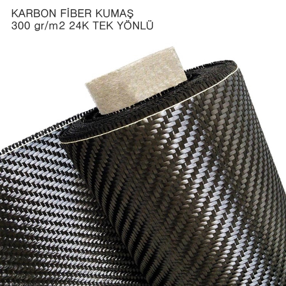 KARBON FİBER KUMAŞ 300GR/M2 24K TEK YÖNLÜ